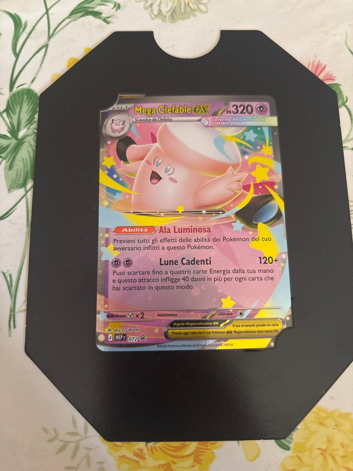 Mega Clefable EX - Italiaanse Pokémon Kaart, Ophalen of Verzenden, Zo goed als nieuw, Losse kaart