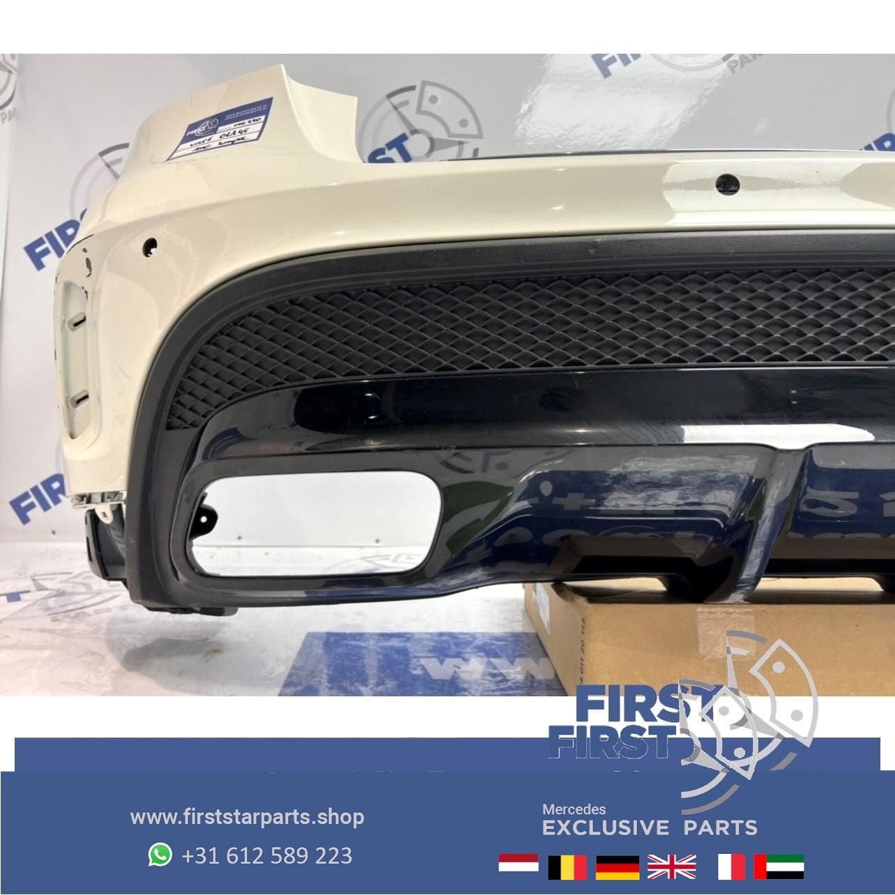 W156 GLA 45 AMG ACHTERBUMPER WIT Mercedes 2013-2018 GLA45 BU, Gebruikt, -, Ophalen of Verzenden, Achter