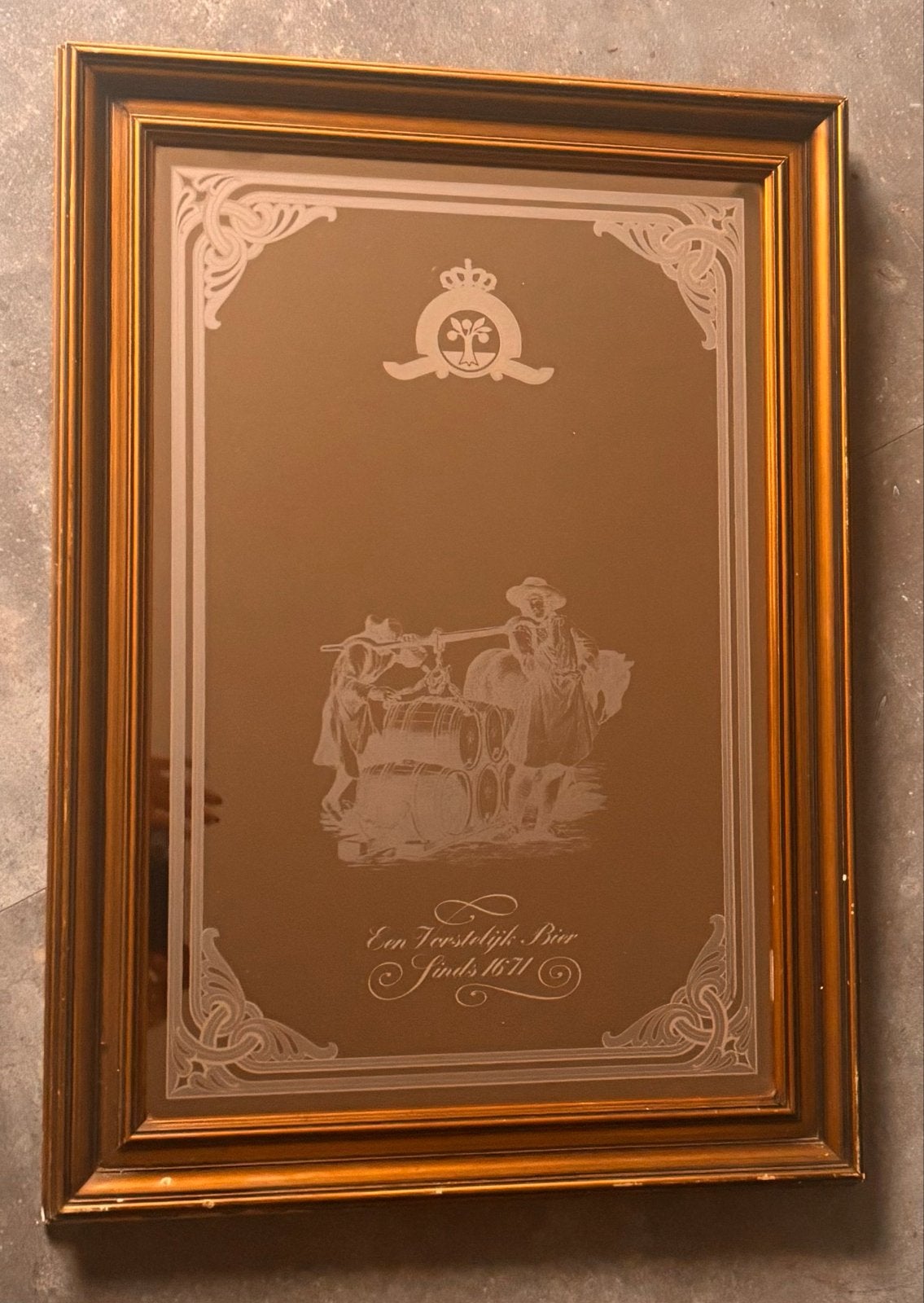 Vintage Oranjeboom Bier Spiegel, Ophalen of Verzenden, Gebruikt, Reclamebord, Plaat of Schild