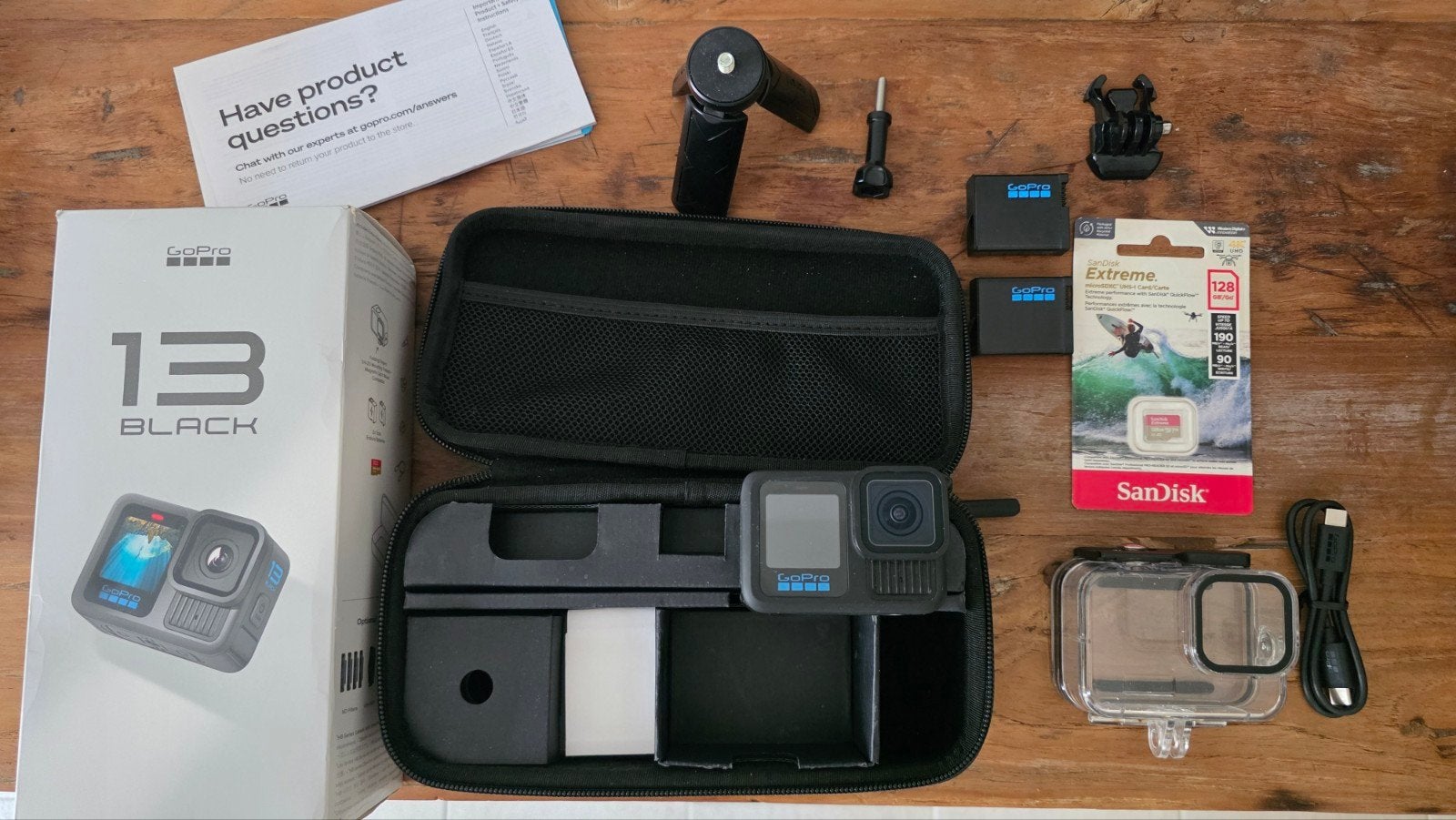 Z.G.A.N, Gopro 13 black, met accessoires, Audio, Tv en Foto, Ophalen of Verzenden, Zo goed als nieuw, GoPro