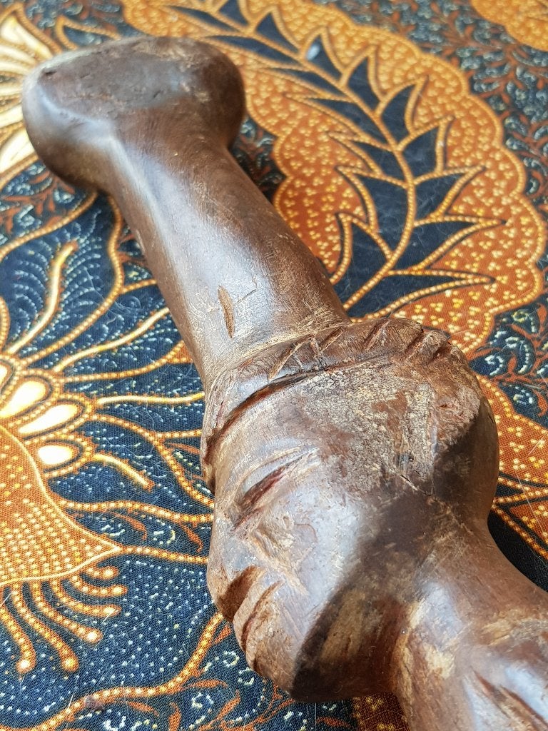 Mooie oude wandelstok uit Afrika van mahoniehout 92,5 cm., Ophalen of Verzenden