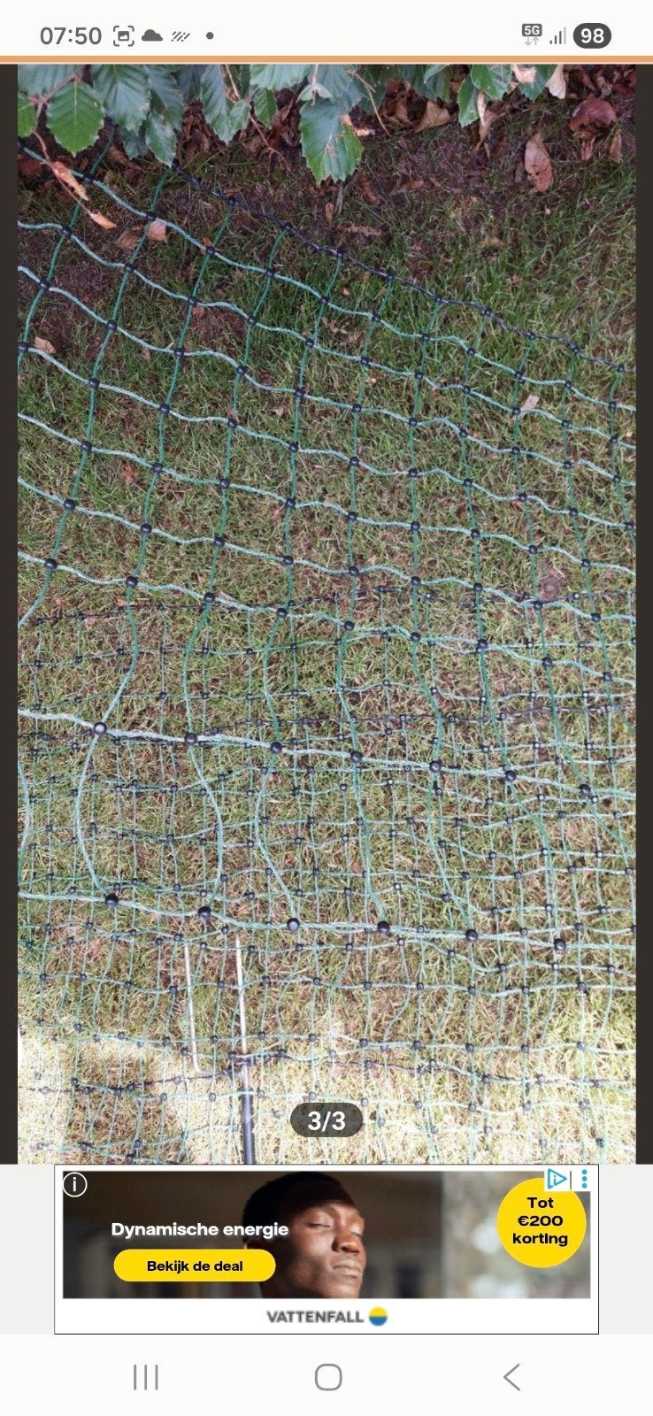 Afrastering 35m x 90cm met 9 palen - Ideaal voor weide/tuin, Ophalen of Verzenden, Gebruikt, 20 meter of meer, Gaas