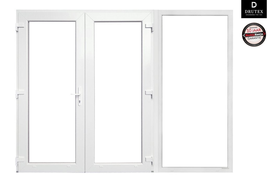 Kunststof Dubbele Deur Met Zijlicht 282,4 X 215 Cm Wit, Niet ingevuld, Kunststof, Niet ingevuld, Nieuw