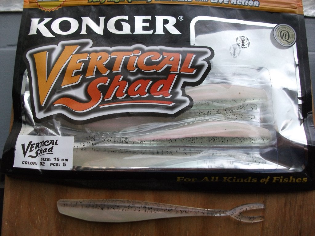 5 stuks Konger Vertical Shad / roofvis shads /kunstaas shads, Ophalen of Verzenden, Nieuw, Overige typen