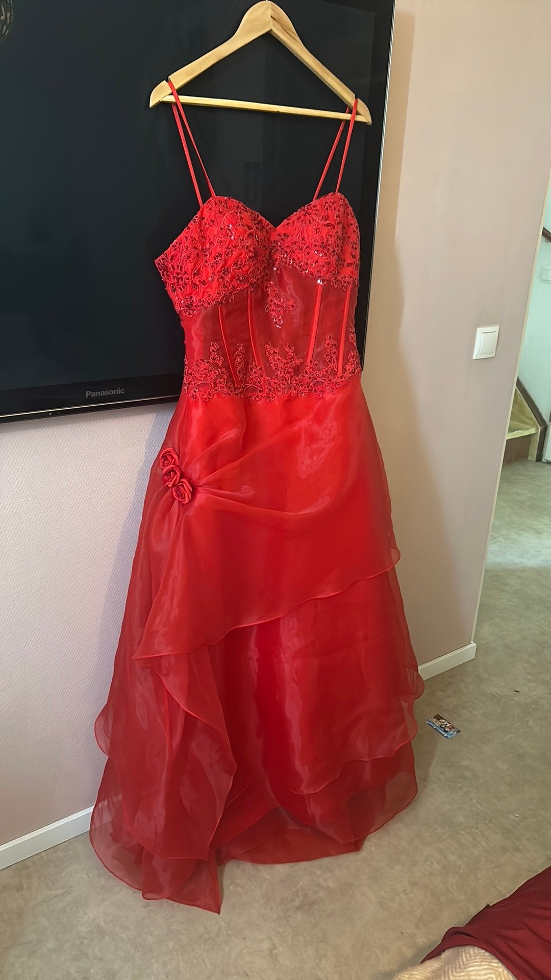 Rode Galajurk, Kleding | Dames, Jurken, Maat 38/40 (M), Ophalen of Verzenden, Zo goed als nieuw, Rood