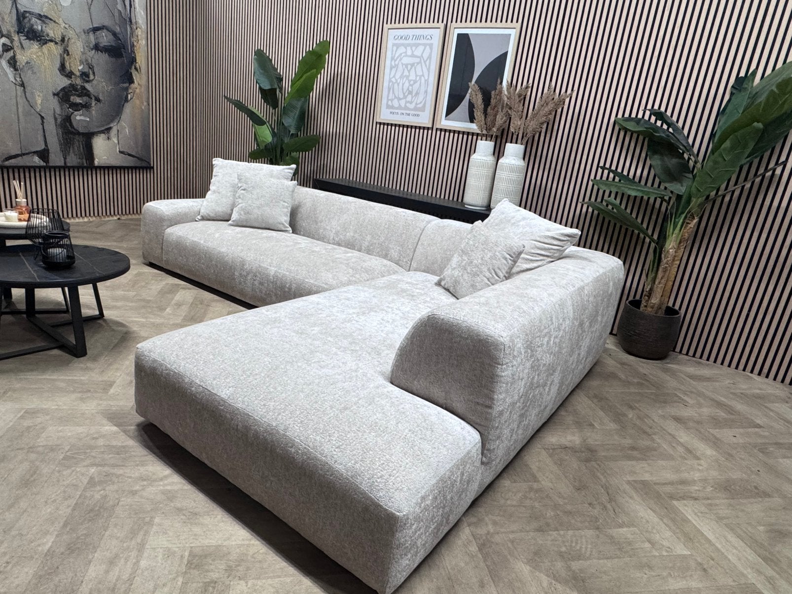 NIEUW | Luxe Japandi Design Hoekbank - Zandbeige - 315x225, -, -, Hoekbank, 300 cm of meer
