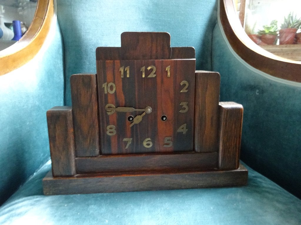 Amsterdamse School trapezium pendule, Junghans Wurttemberg, Ophalen