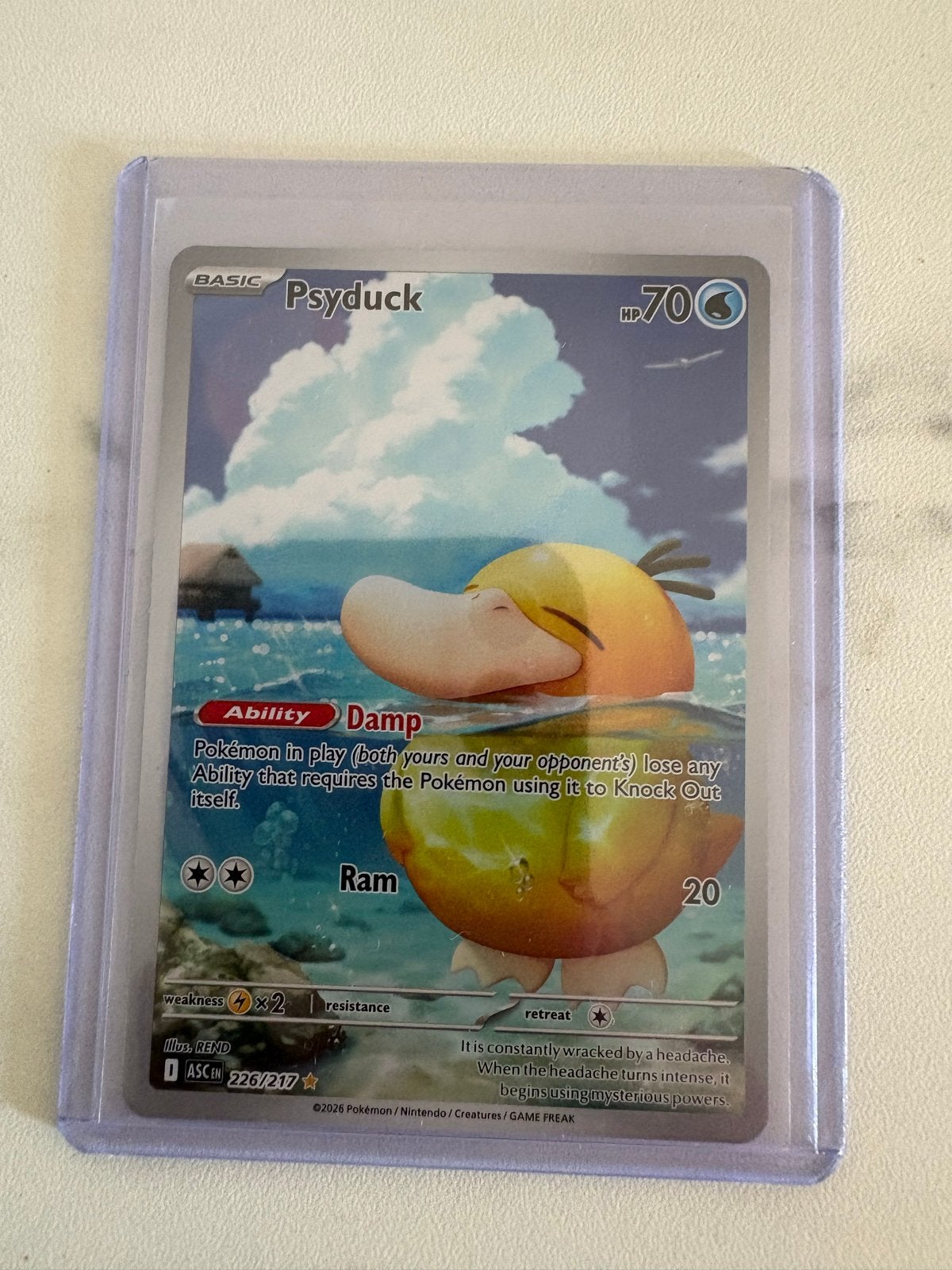 Psyduck 226/217 Pokémon kaart, Ophalen of Verzenden, Zo goed als nieuw, Losse kaart