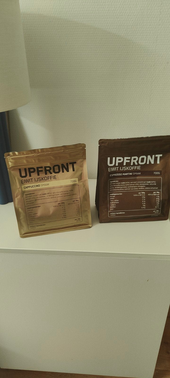 Upfront Eiwitshakes IJskoffie - 2 zakken (Cappuccino & Espre, Sport en Fitness, Ophalen, Nieuw, Poeder of Drank