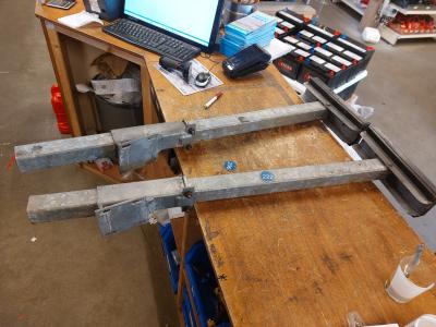 Set bootsteunen 100 cm (2x), Watersport en Boten, Bootonderdelen, Gebruikt