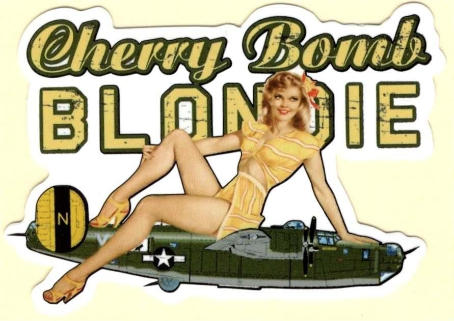 Pin Up Girl Cherry Bomb sticker #182, Verzenden, Nieuw, Bedrijf of Vereniging