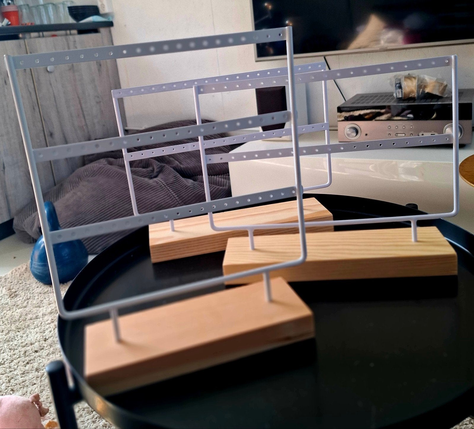 3 oorbellenhouders met houten voet, sieraden organizers, Ophalen of Verzenden, Nieuw, Overige typen