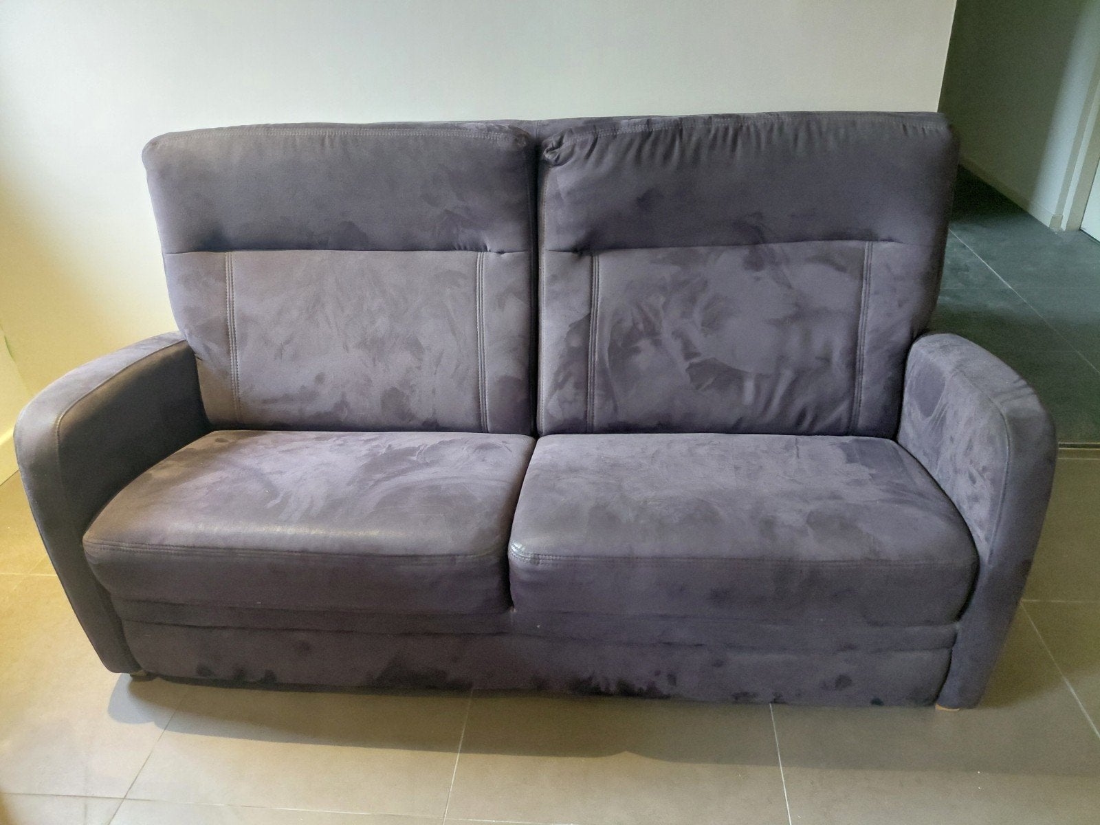 Comfortabele 2-zitsbank - donker Grijs zwart gratis beij sne, Ophalen, Gebruikt, 150 tot 200 cm, Tweepersoons