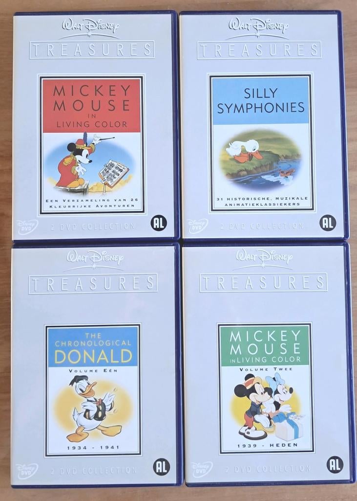 4x Walt Disney Treasures DVD-box (Mickey, Silly Symphonies), Alle leeftijden, Ophalen of Verzenden, Zo goed als nieuw, Amerikaans