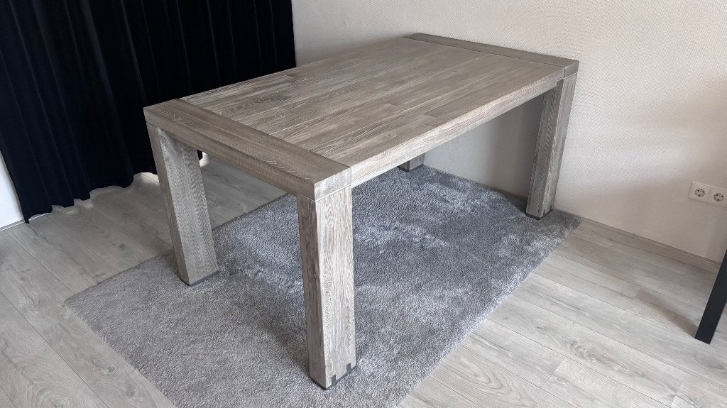 Eetkamertafel grijs, Ophalen, Gebruikt, 50 tot 100 cm, 150 tot 200 cm