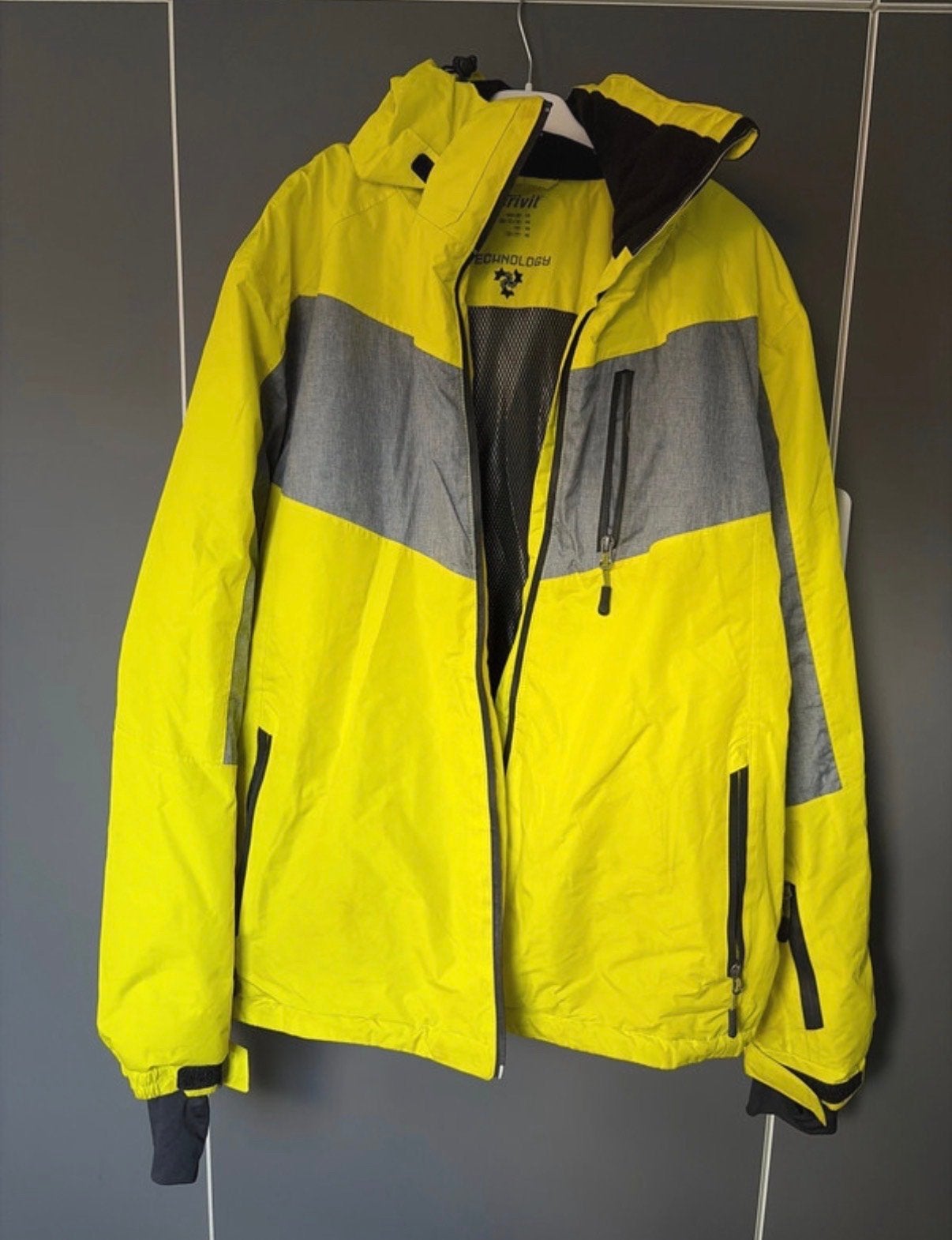 Crivit ski-jas heren maat 56 (XL) geel/grijs, Ophalen of Verzenden, Zo goed als nieuw, Maat 56/58 (XL), Jack