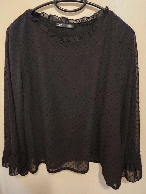 blouse kleur zwart merk zara, Maat 38/40 (M), Ophalen of Verzenden, Zo goed als nieuw, Zara