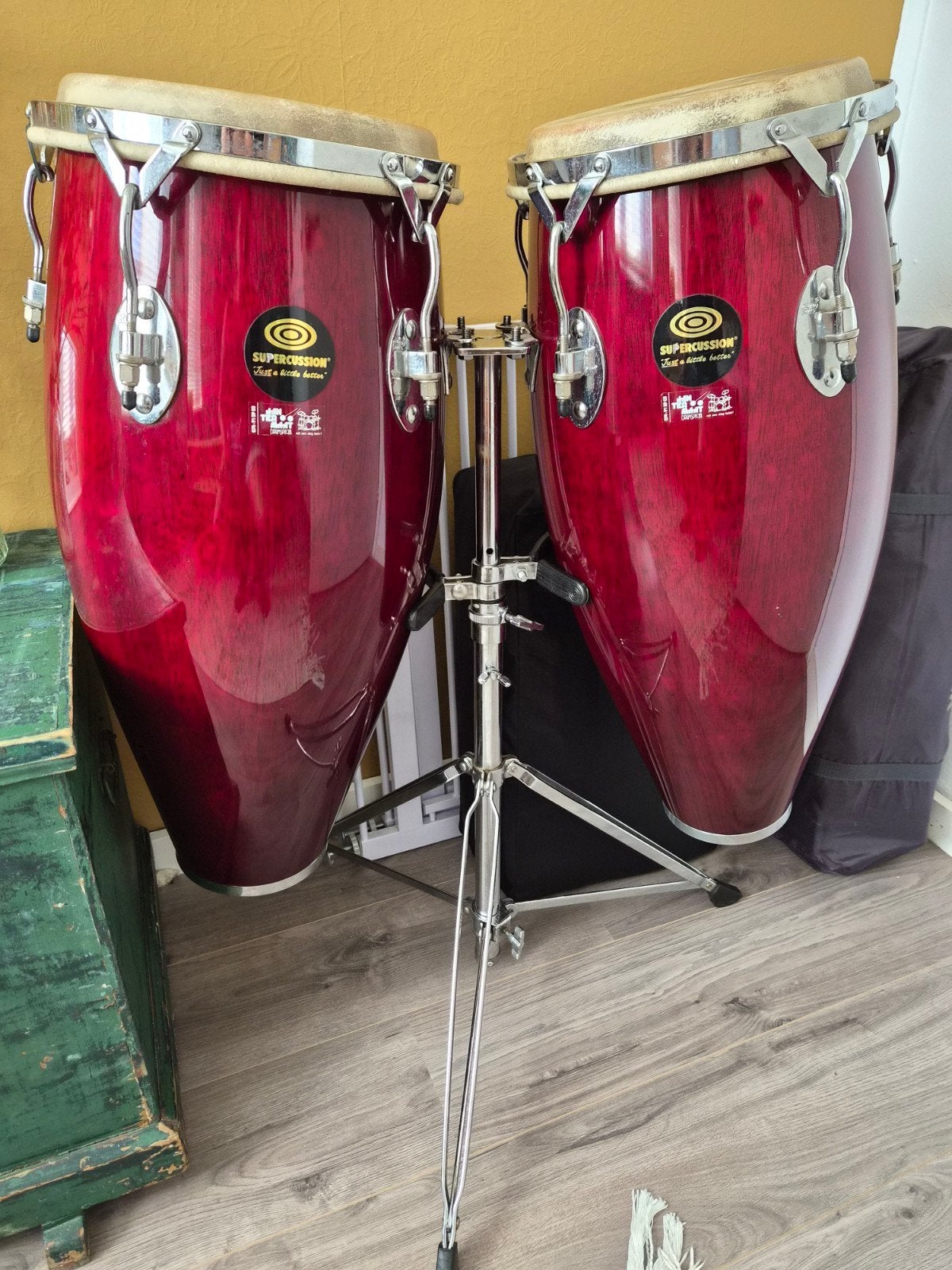 Supercussion Conga-set 10” & 11” inclusief standaard, Muziek en Instrumenten, Ophalen, Gebruikt, Overige merken
