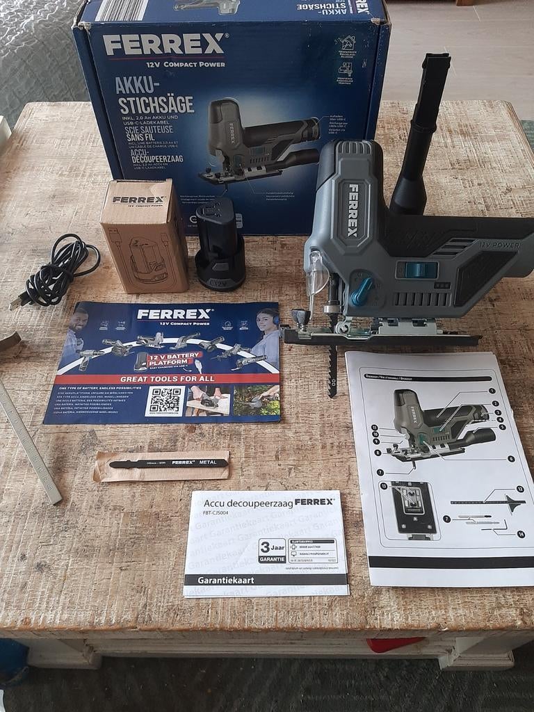 Accu decoupeerzaag van FERREX - Nieuw in doos, Doe-het-zelf en Verbouw, Gereedschap | Zaagmachines, FERREX, Decoupeerzaag, Nieuw
