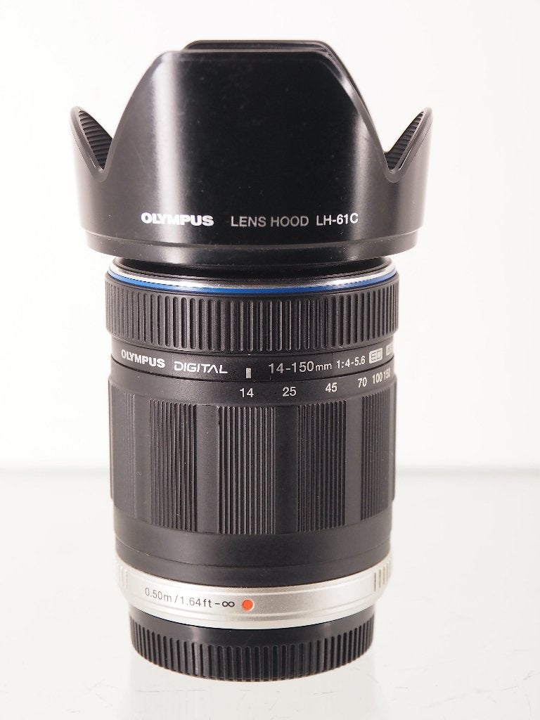 Olympus 14-150mm ED MSC mft groothoek + telelens (nr.2), Audio, Tv en Foto, Gebruikt, Zonnekap, Micro Four Thirds, Olympus