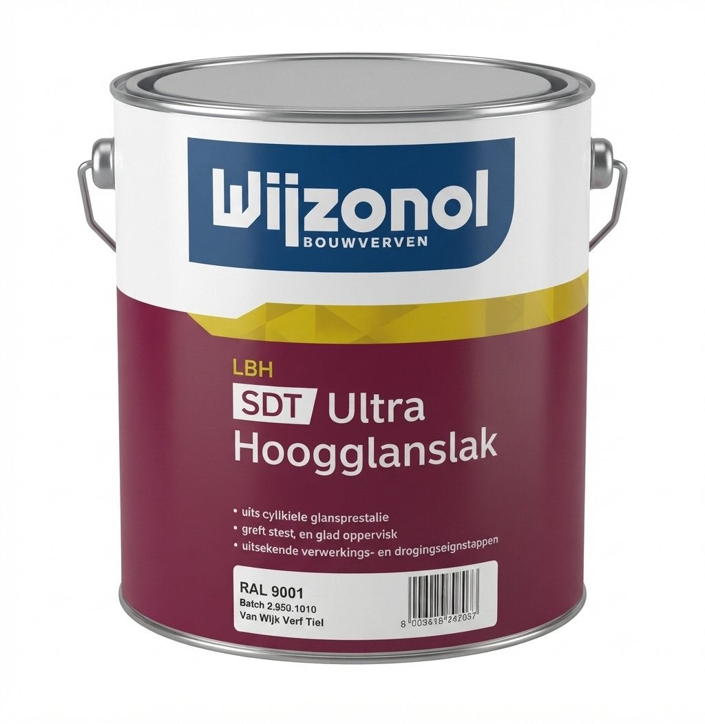 Wijzonol ultra hoogglans en grondverf RAL 9001, Ophalen, Wit, Nieuw, Verf
