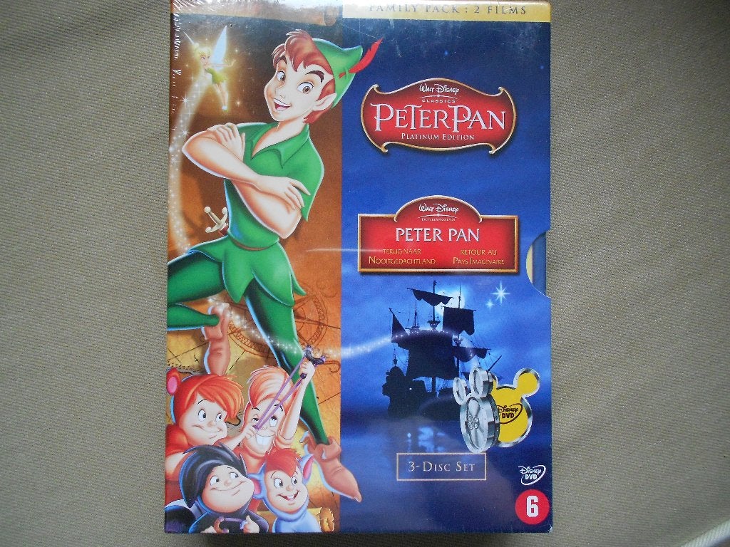 NIEUW Peter Pan + Peter Pan terug naar Nooitgedachtland, Ophalen, Tekenfilm, Nieuw in verpakking, Alle leeftijden