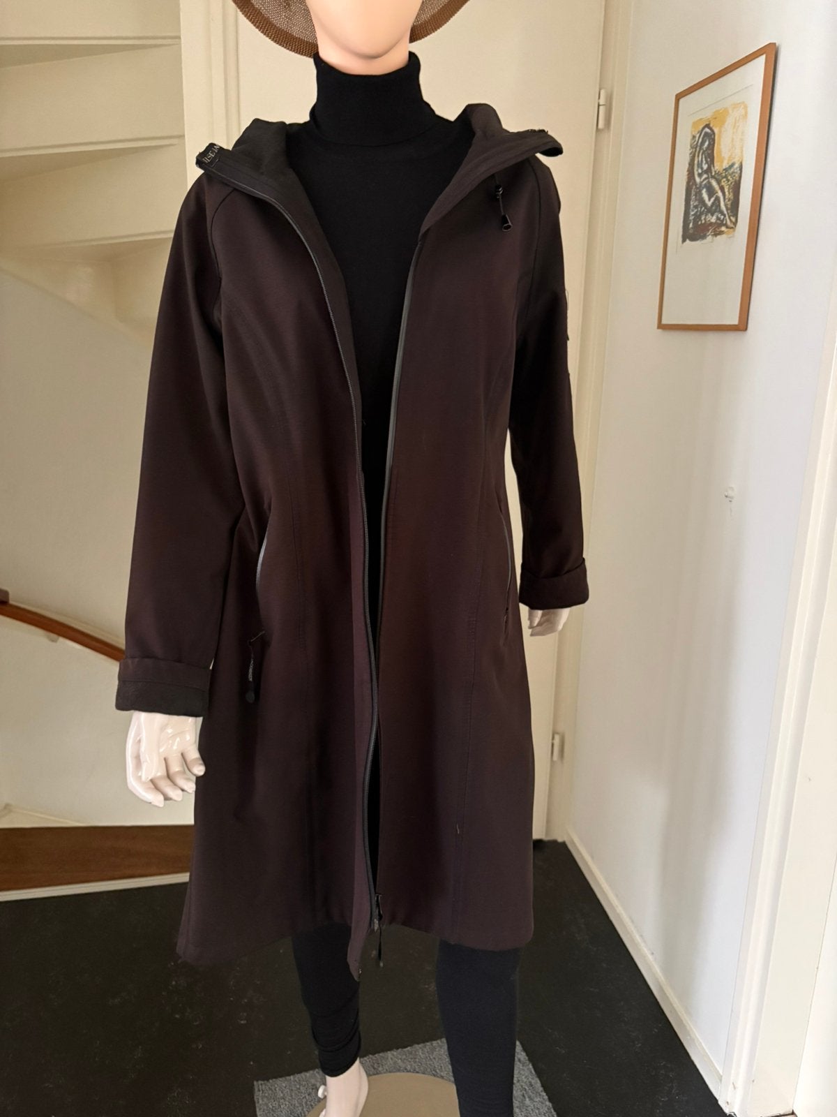 Ilse Jacobsen. Softshell raincoat mt44 donkerbruin., Kleding | Dames, Jassen | Winter, Ophalen of Verzenden, Zo goed als nieuw