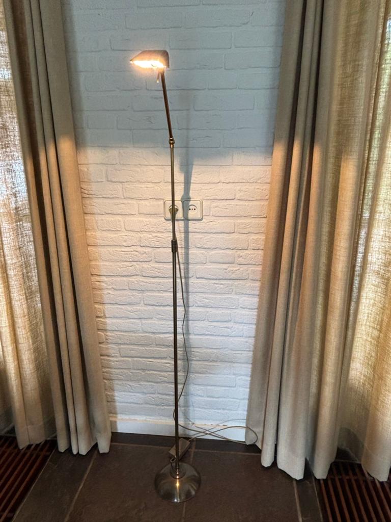 Vintage Vloerlamp met Verstelbare Arm, Ophalen, Gebruikt, Metaal, Klassiek
