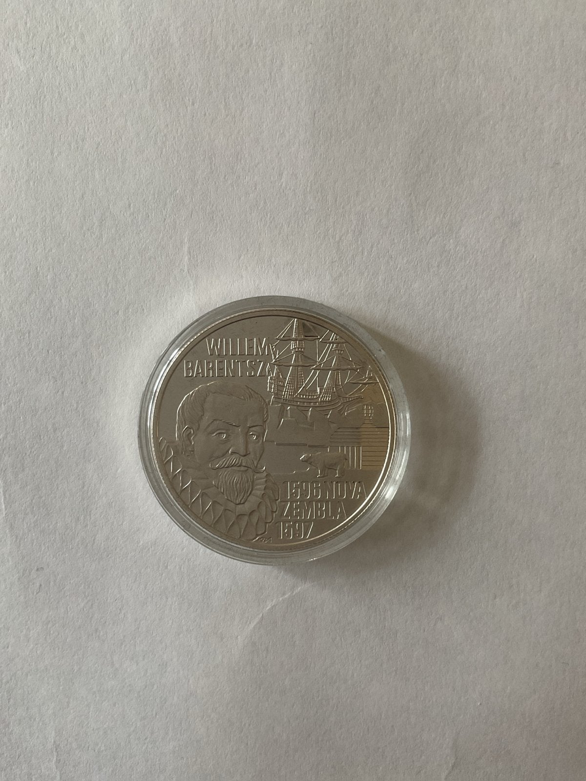 Zilveren 20 Euro Willem Barentsz 1996, Koningin Beatrix, Zilver, Euro's, Ophalen of Verzenden