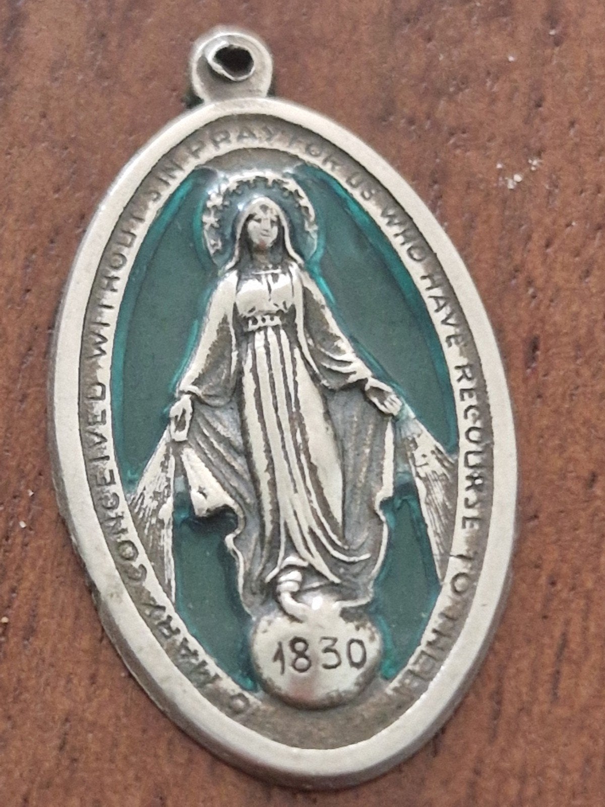 Wonderdadige Medaille met blauw emaille en Engelse tekst, Ophalen of Verzenden