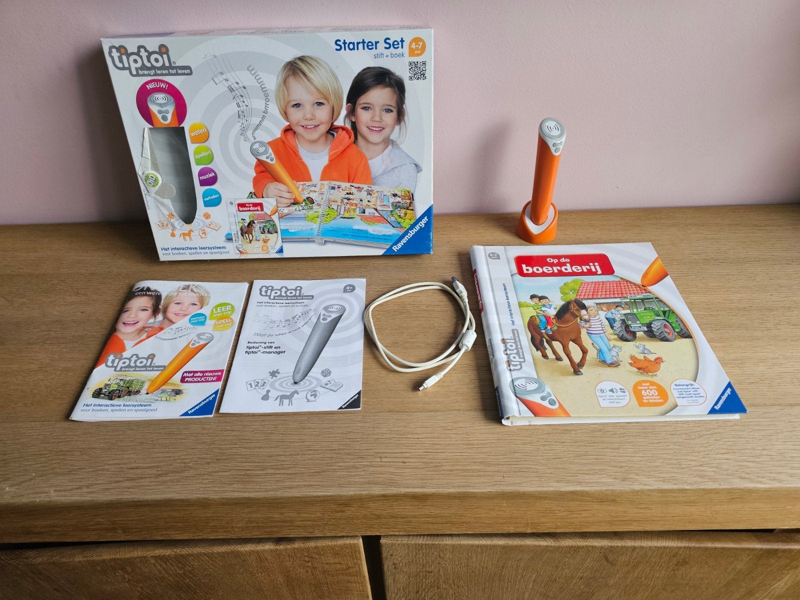 Tiptoi Starter Set met boek 'Op de boerderij', Kinderen en Baby's, Ophalen of Verzenden, Zo goed als nieuw, Taal en Lezen, Met geluid