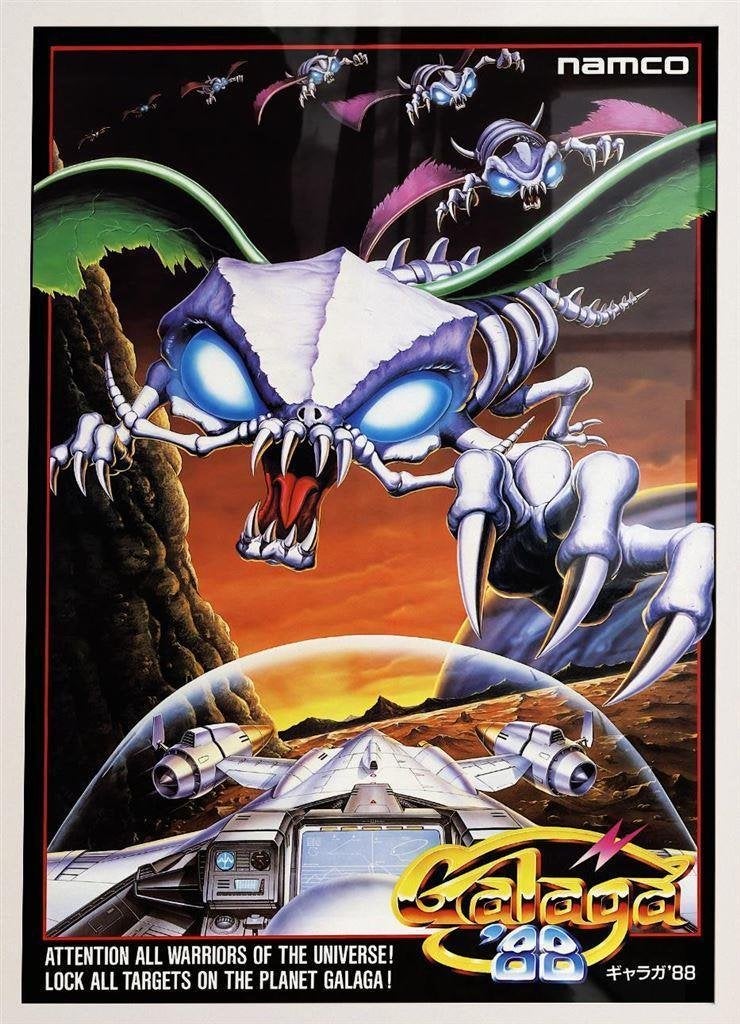 GALAGA 88 Nemesis Shoot m up Retro Videogame Poster namco, Verzenden, Nieuw, A1 t/m A3, Film en Tv