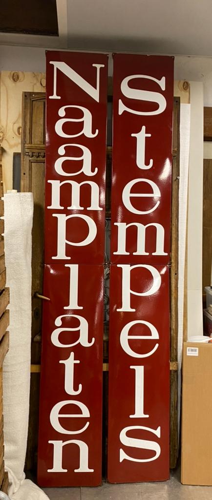 Emaille reclame borden, naamplaten/stempels, Ophalen of Verzenden, Zo goed als nieuw, Reclamebord