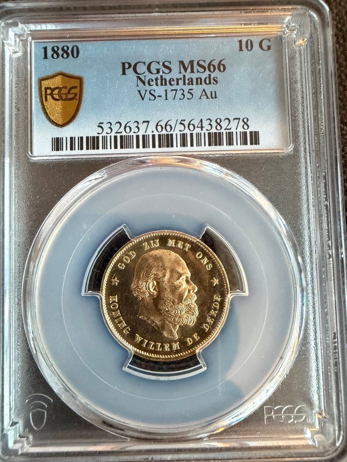 Gouden tientje Gulden Willem III 1880 MS66, Postzegels en Munten, Munten | Nederland, Koning Willem III, Losse munt, 10 gulden