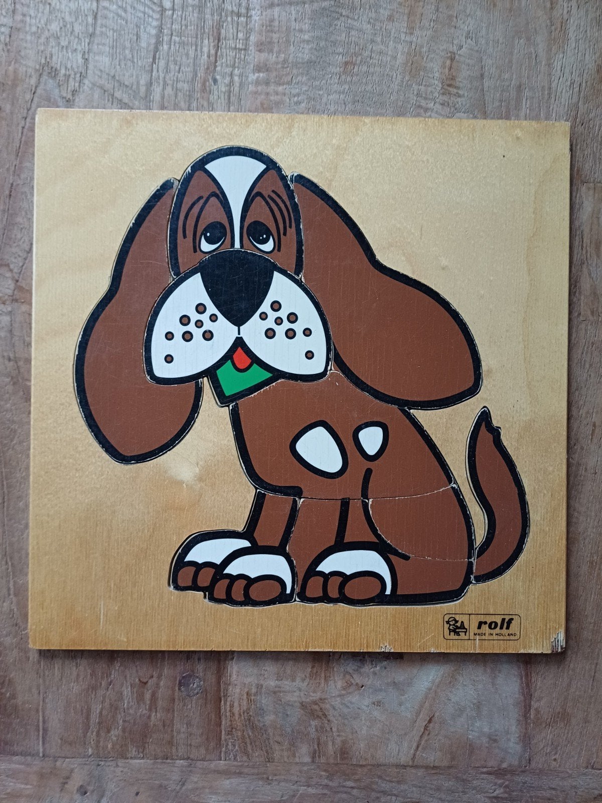 Rolf houten puzzel hond, Kinderen en Baby's, Ophalen of Verzenden, Gebruikt, Overige typen