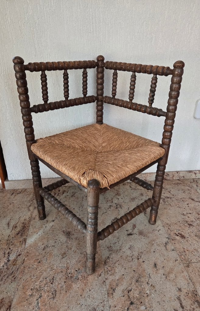 Vintage bobbin chair - hoekstoel, Antiek en Kunst, Ophalen