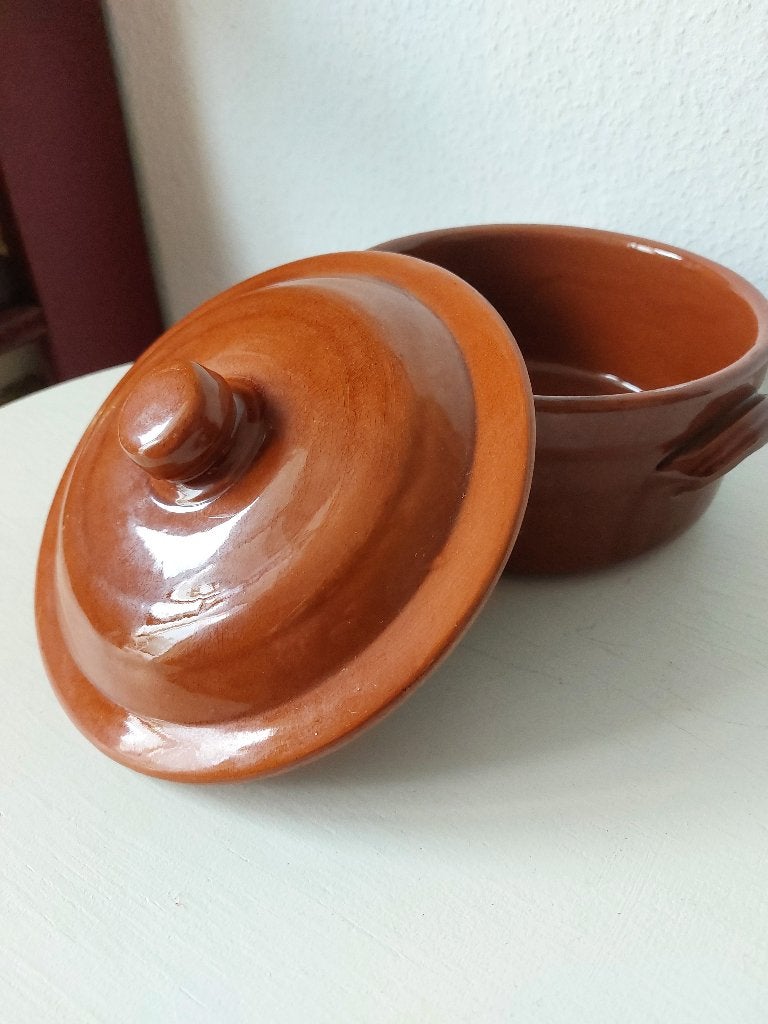 Ovenschaal terracotta kookpot cocotte glanzend glazuur, Ophalen, Overige stijlen, Aardewerk, Schaal of Schalen
