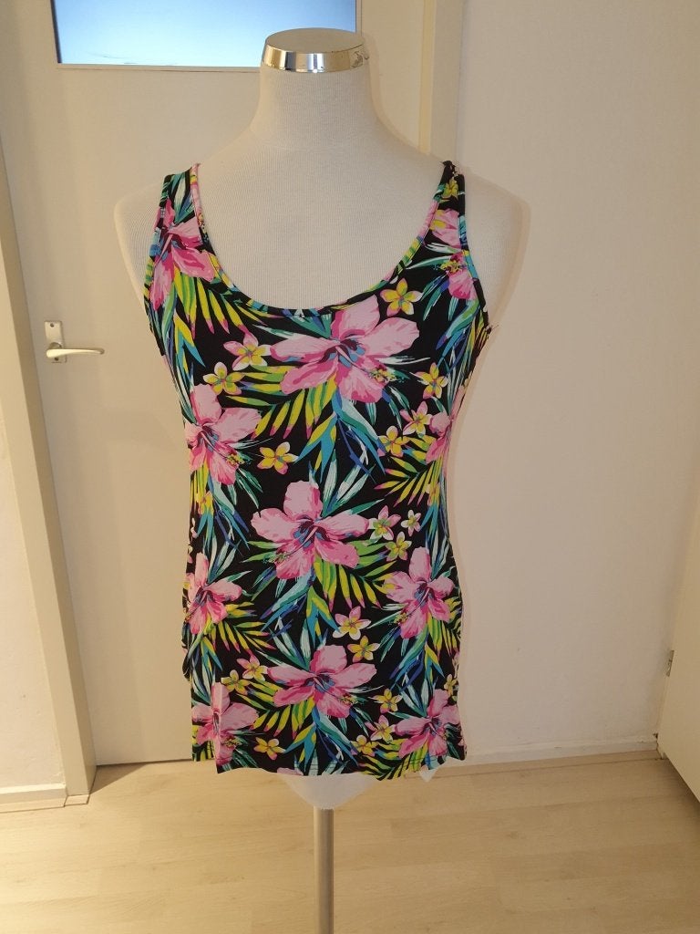Zomerse top met bloemenprint - True Spirit maat M, Kleding | Dames, Maat 38/40 (M), Meerkleurig, Ophalen of Verzenden, Zonder mouw