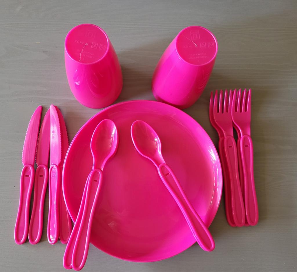 Picknickset/ campeerset voor 4 personen (vaatwas bestendig), Caravans en Kamperen, Kampeeraccessoires, Ophalen of Verzenden, Nieuw