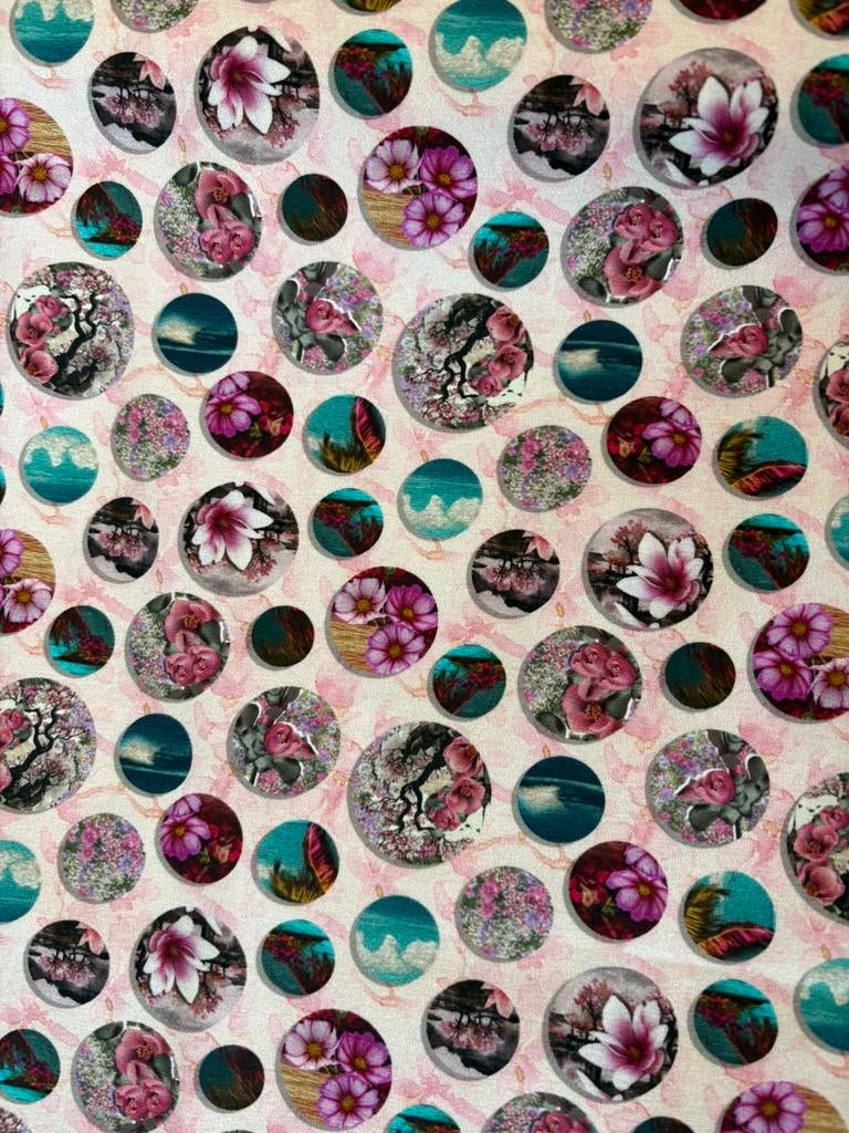 Tricot roze met stippen stof per meter, Ophalen of Verzenden, Nieuw
