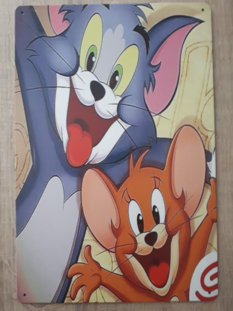Tom En Jerry 20x30 cm Metalen Reclamebord, Ophalen of Verzenden, Nieuw, Reclamebord