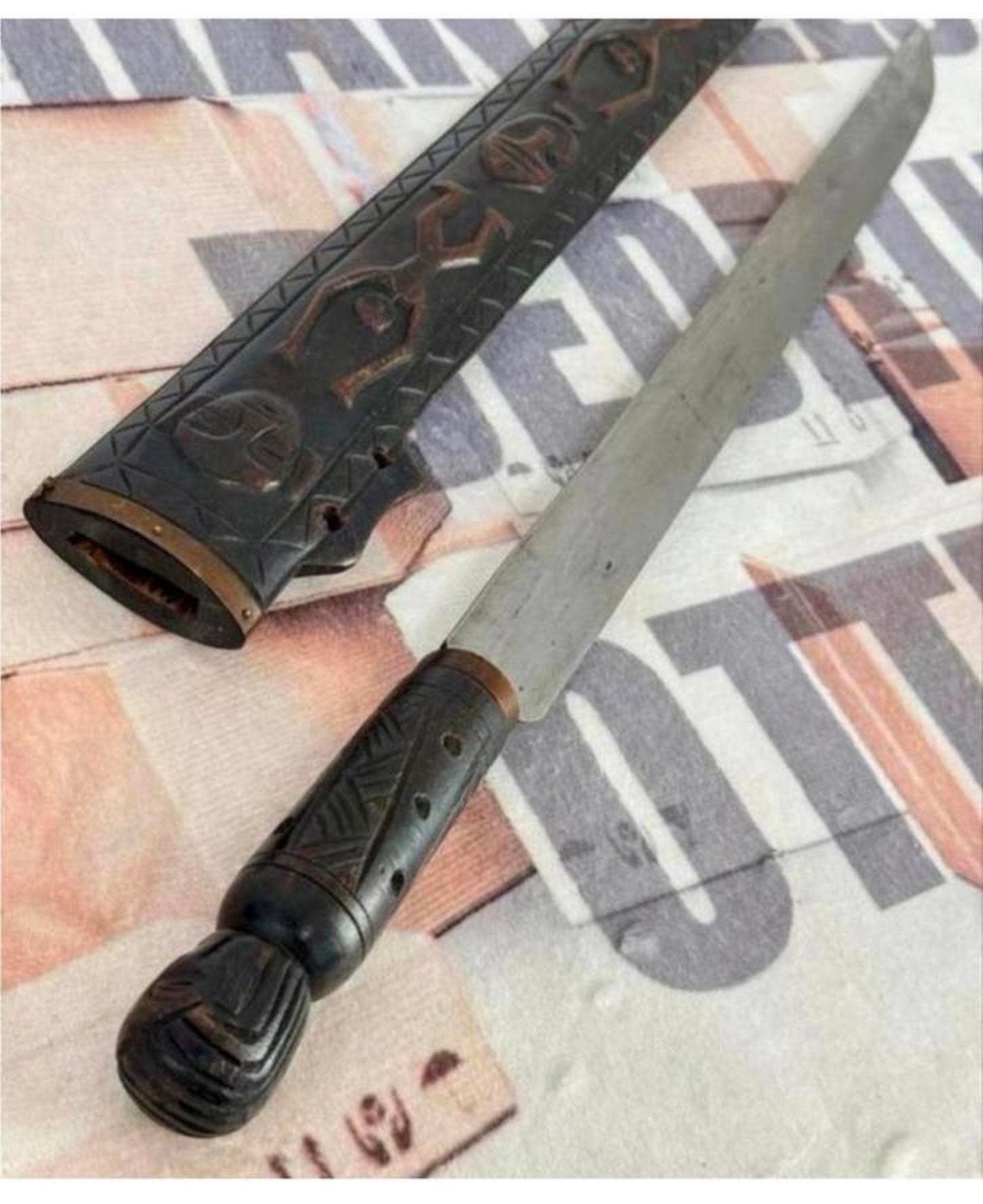 Antiek Paiwan zwaard dagger sabel - Taiwan tribal 60cm lang, Verzamelen, Zwaard of Sabel, Ophalen of Verzenden, H, H