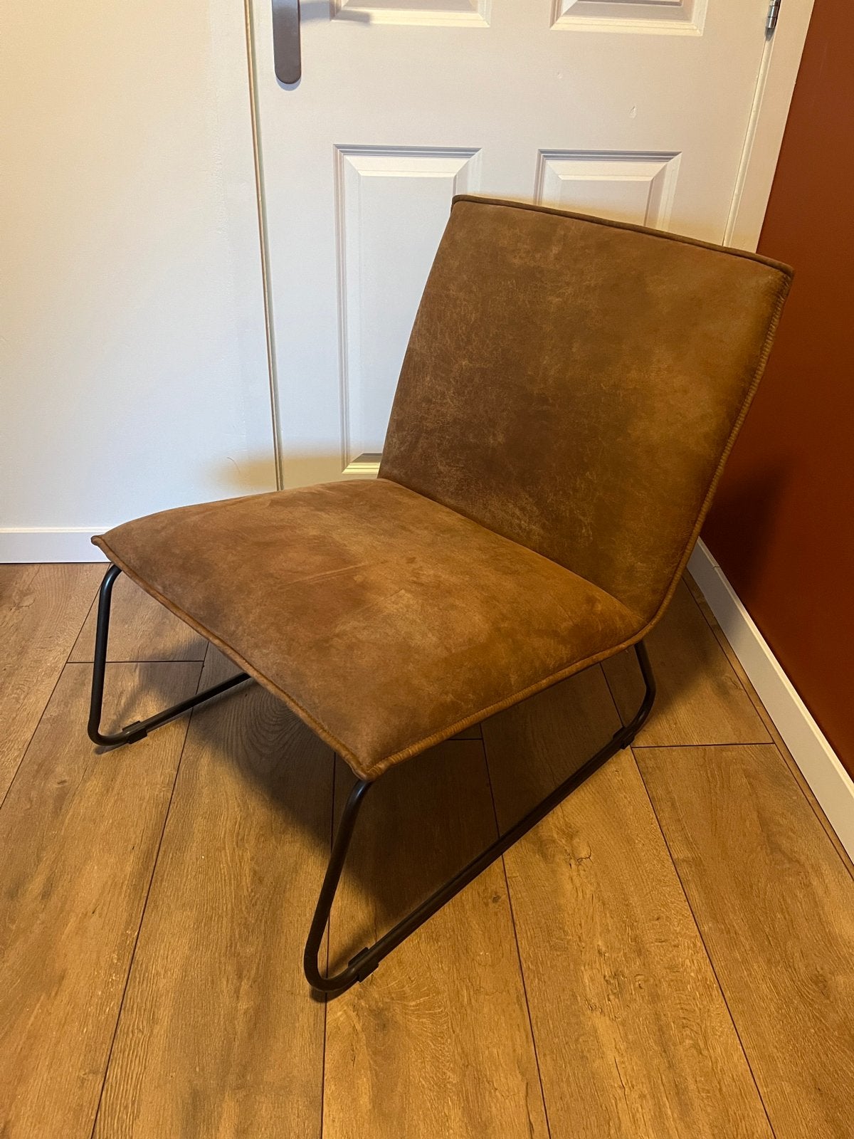 Fauteuil cognac, Ophalen of Verzenden, Zo goed als nieuw, 75 tot 100 cm, 50 tot 75 cm