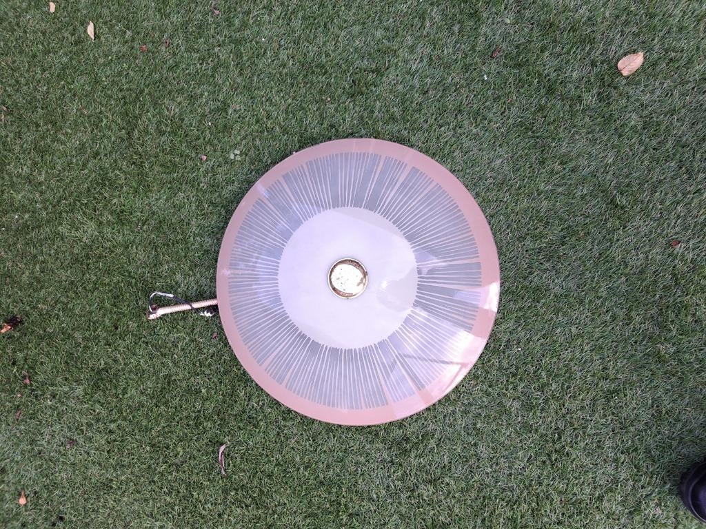 Vintage Plafondlamp - Glazen Plafoniere, Huis en Inrichting, Ophalen, Gebruikt, Glas, Vintage