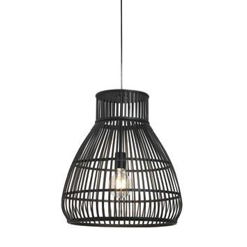 Rotan zwarte hanglamp (Tjerk lamp Karwei), Verzenden, Zo goed als nieuw, Minder dan 50 cm