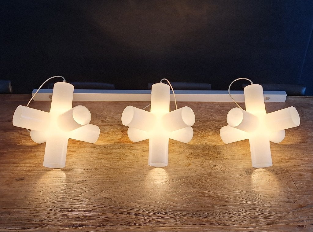 vintage Dark Cross-Light design hanglamp met 3 kruis lampen, Ophalen, Modern design, Zo goed als nieuw, 75 cm of meer