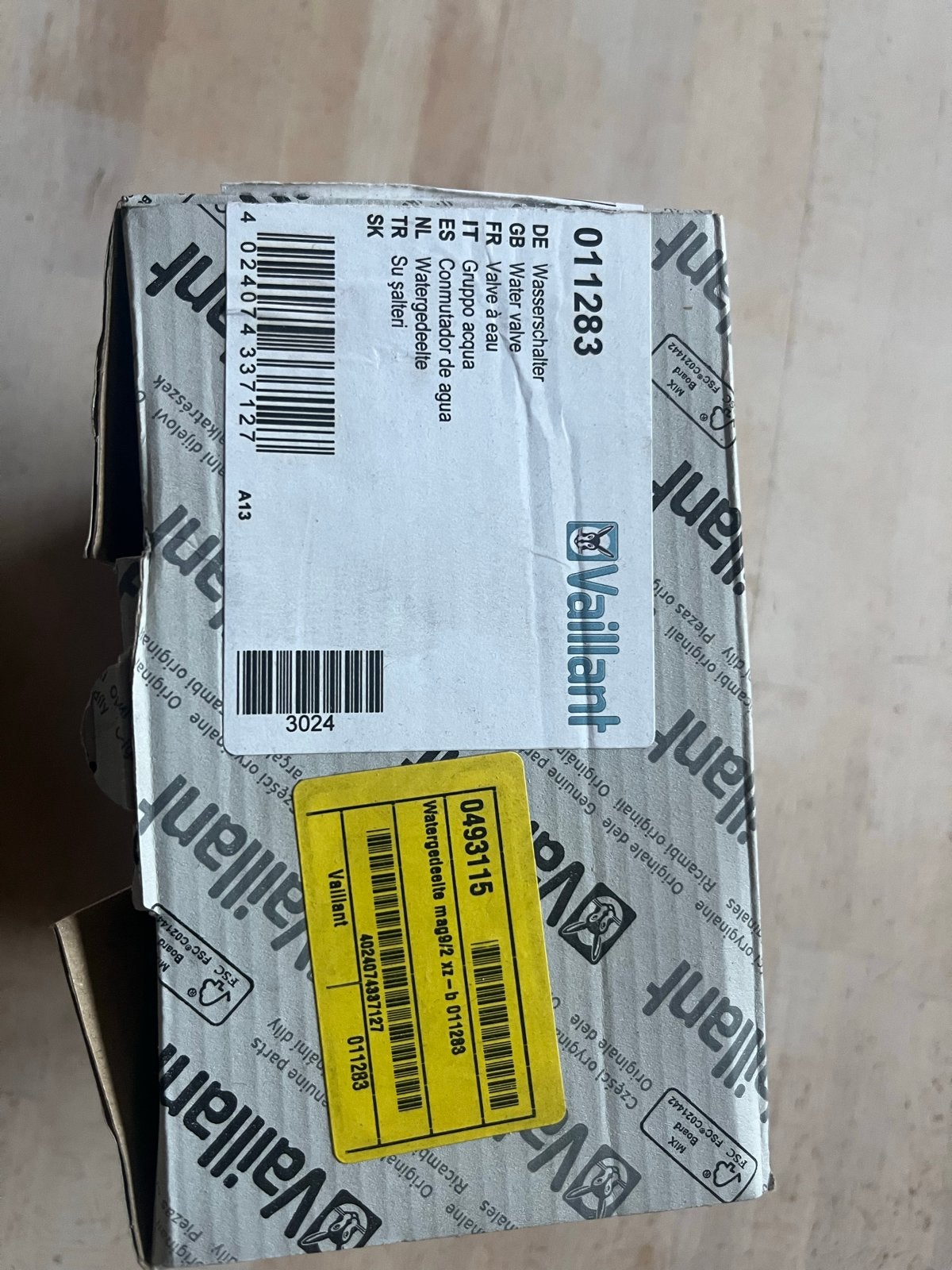 Vaillant Waterklep 011283 - Nieuw in doos, Minder dan 30 cm, Overige typen, Nieuw, Minder dan 60 cm