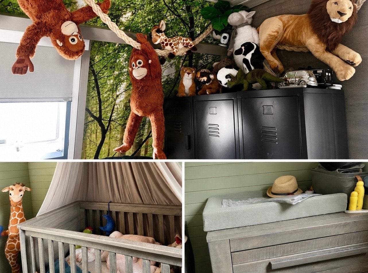 Complete babykamer met jungle/dierentuin decoratie, Ophalen, Zo goed als nieuw, Jongetje of Meisje