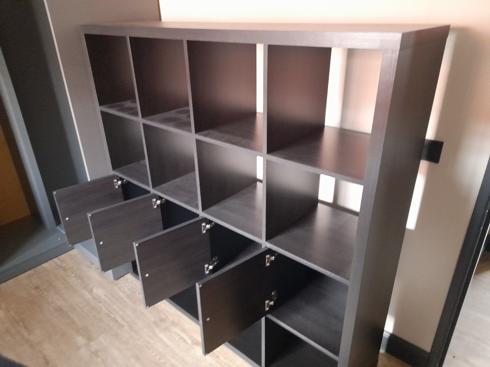 IKEA Kast Zwart/Bruin - L147 H147 B39 cm, Ophalen, Gebruikt