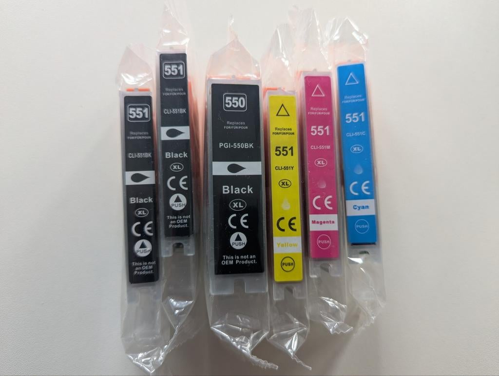 Inktcartridges voor Canon printers - 540/551 XL set, Ophalen of Verzenden, Nieuw, Cartridge, Compatibel met Canon